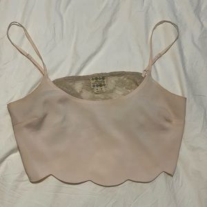 Intimately Free People Lace Back Scalloped Crop Top